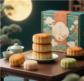 中国风中秋月饼礼盒摄影图片